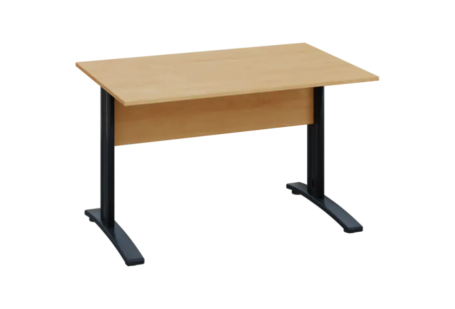 EPK 18 - 12 stůl kancelářský, kovová podnož černá, deska 18 mm, široký 1200 mm, javor horský